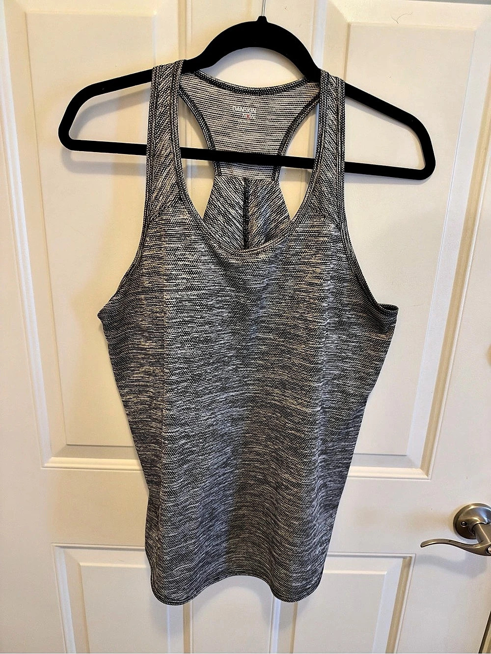 Danskin Racerback Tank in Gray & Black Size Large Like New